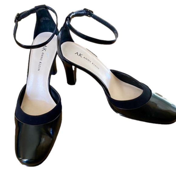 ANNE KLEIN Shoes Ankle Strap Black Patent Leather 3” Heel Womens Siz… - Picture 2 of 10